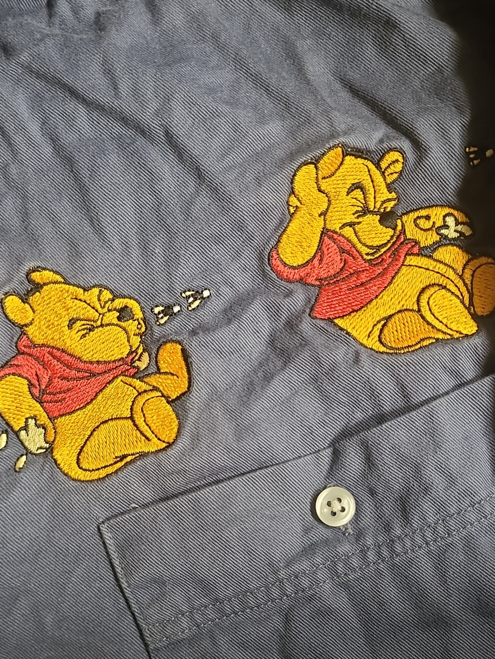 Vintage Pooh Bear Embroidered Button Down Shirt - Picture 4 of 8
